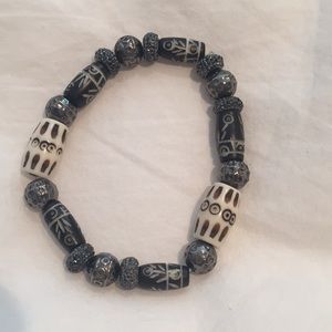 Bone and beaded bracelet.